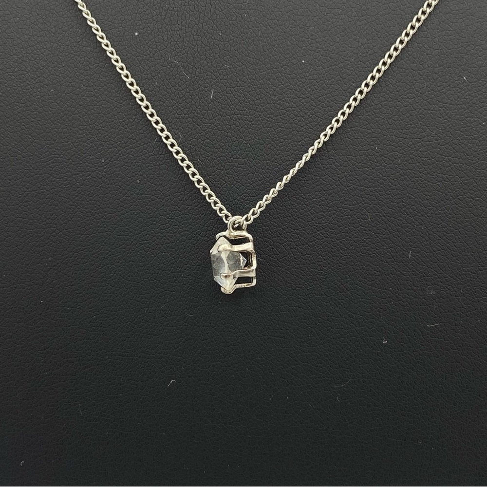 Vintage Large Diamond Silver Necklace - Picture 3 of 6